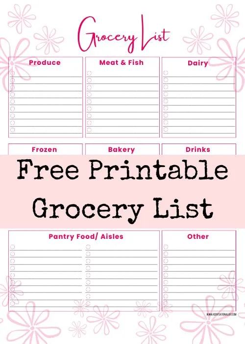 Fruga Hacks Printable Grocery Shopping List