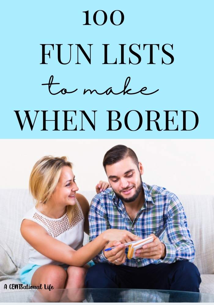 man and woman making fun lists of lists